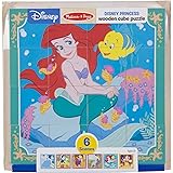 Melissa & Doug Disney Princess Wooden Cube Puzzle With Storage Tray - 6 Puzzles in 1