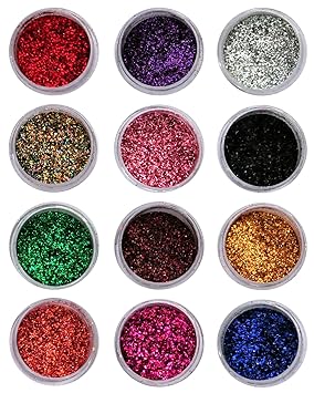 Vozwa Sparkling Nail Art Glitter Sequins 12 pcs/Box (Multicolor)(a5)