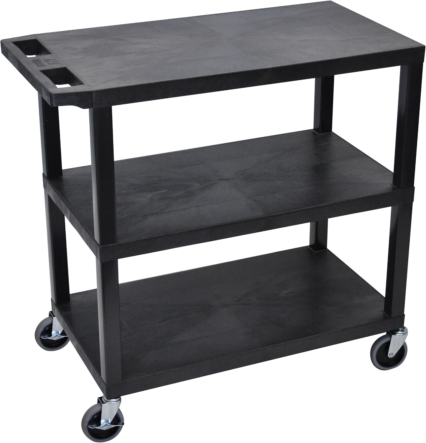 Luxor Black 18x32 Cart 3 Flat Shelves