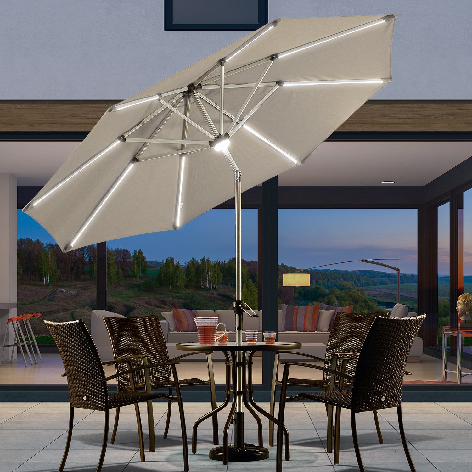 Best Garden Umbrellas With Solar Lights Home Appliances