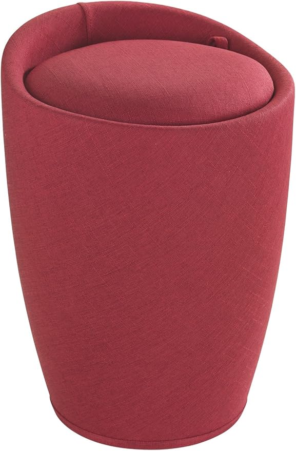 Wenko 22839100 Hocker Candy Red Leinenoptik - Wohnhocker, Badhocker