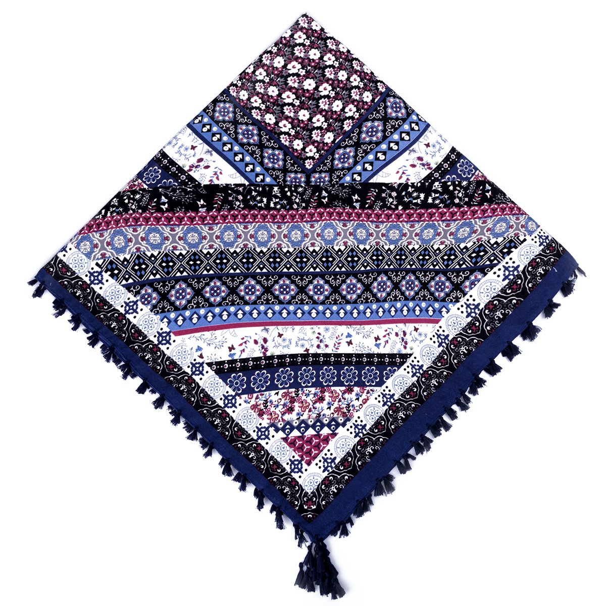 EVRFELAN Women Boho Scarf Tassel Shawl Tapestry Tablecloth Beach Towel Picnic Throw Wall Hanging Yoga Mat Ladies Cotton Scarves by Popular Handicrafts (Blue1)