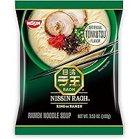 Nissin RAOH, Tonkotsu Flavor, Authentic Japanese-Style Ramen, 3.53oz. (6-Count) - SET OF 2