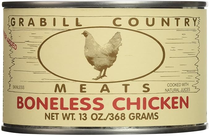 Grocers Supply Grabill Canned Boneless Chicken Chunks 13 Oz Case