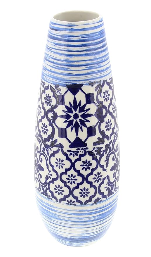 Buy Deco 79 62179 Glazed Tear Shaped Ceramic Vase 16 X 6 Blue