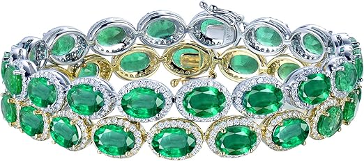 Luxury Fine Jewelry 18k/14k White Yellow Gold Brilliant Diamond Natural Green Emerald Bracelet