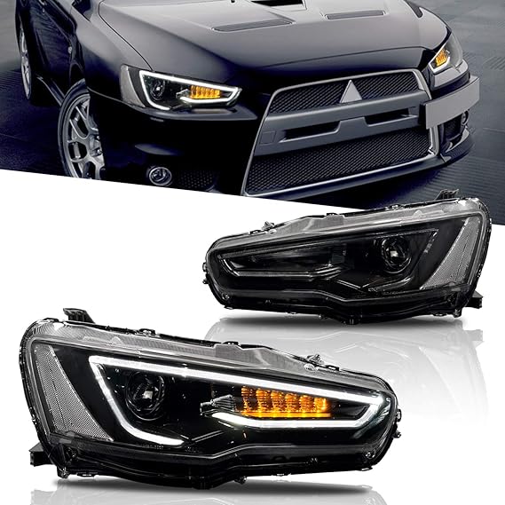 Led Headlights Assembly Compatible with Mitsubishi Lancer Evo X 2008