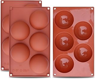 homEdge Extra große 5-fach-Halbkugel-Silikonform, 3 Packungen Backform zur Herstellung von Schokolade, Kuchen, Gelee, Dome-Mousse