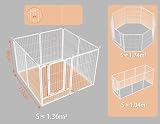 HOMIDEC 8-Panel Dog Pen 80cm High with Door Portable Indoor Outdoor Playpen view 5