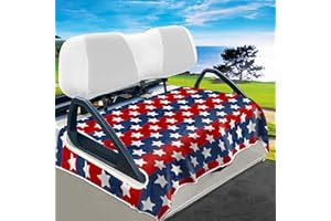 Golf Cart Seat Covers, YOKYHOM American Flag Design Golf Cart Seat Towel Blanket Keeps Seat Cool and Clean for Summer, 100% Microfiber for EZGO, Yamaha, Club Car and More 2-Seat Golf Carts, 51''x 31''
