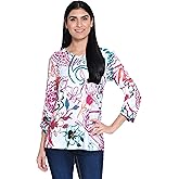 Ali Miles womens Knit Popover Tunic V Neck Cinch Sleeves