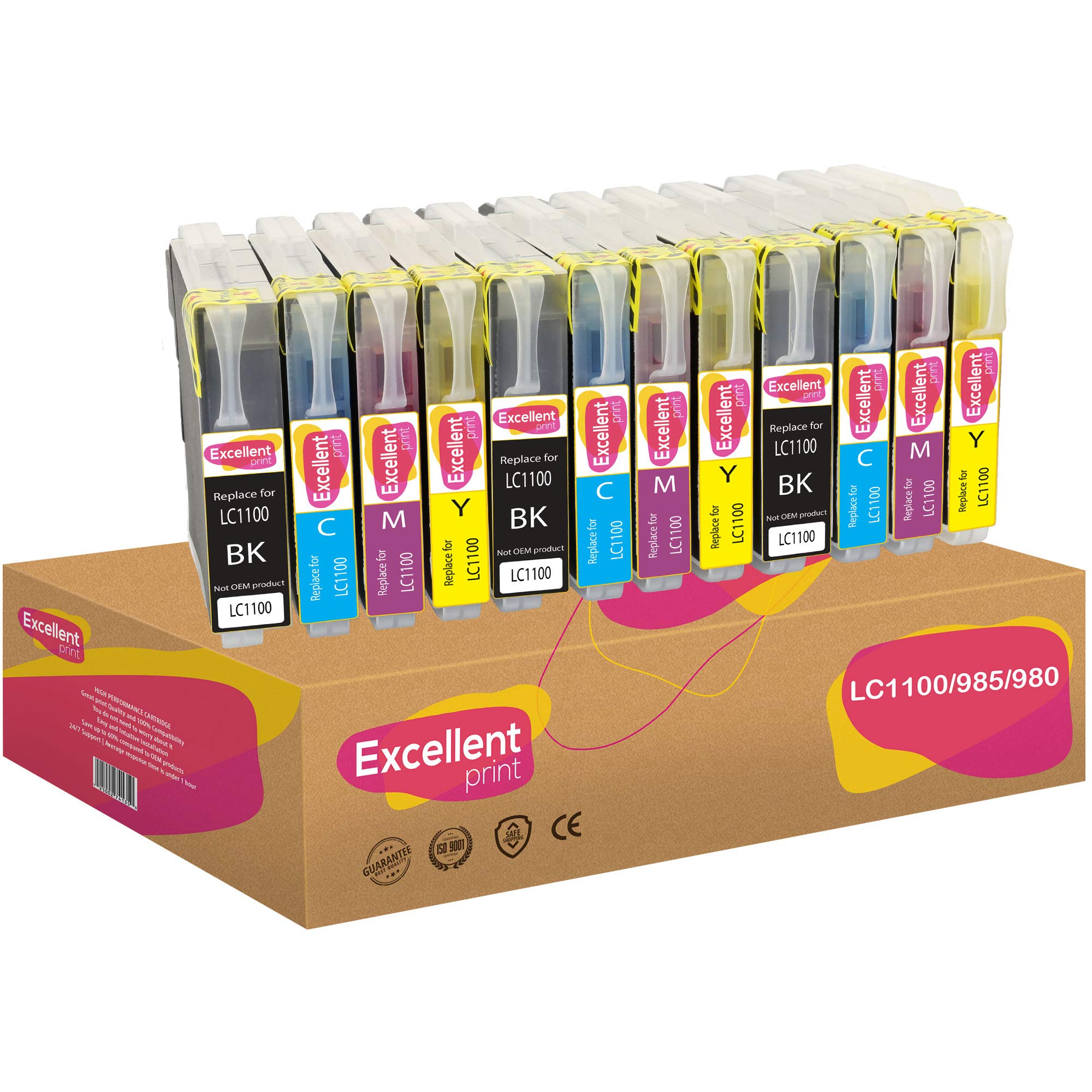 Excellent Print LC1100 LC985 Compatible Ink Cartridges for Brother DCP-J125 MFC-6490CW MFC-5890CN MFC-J410