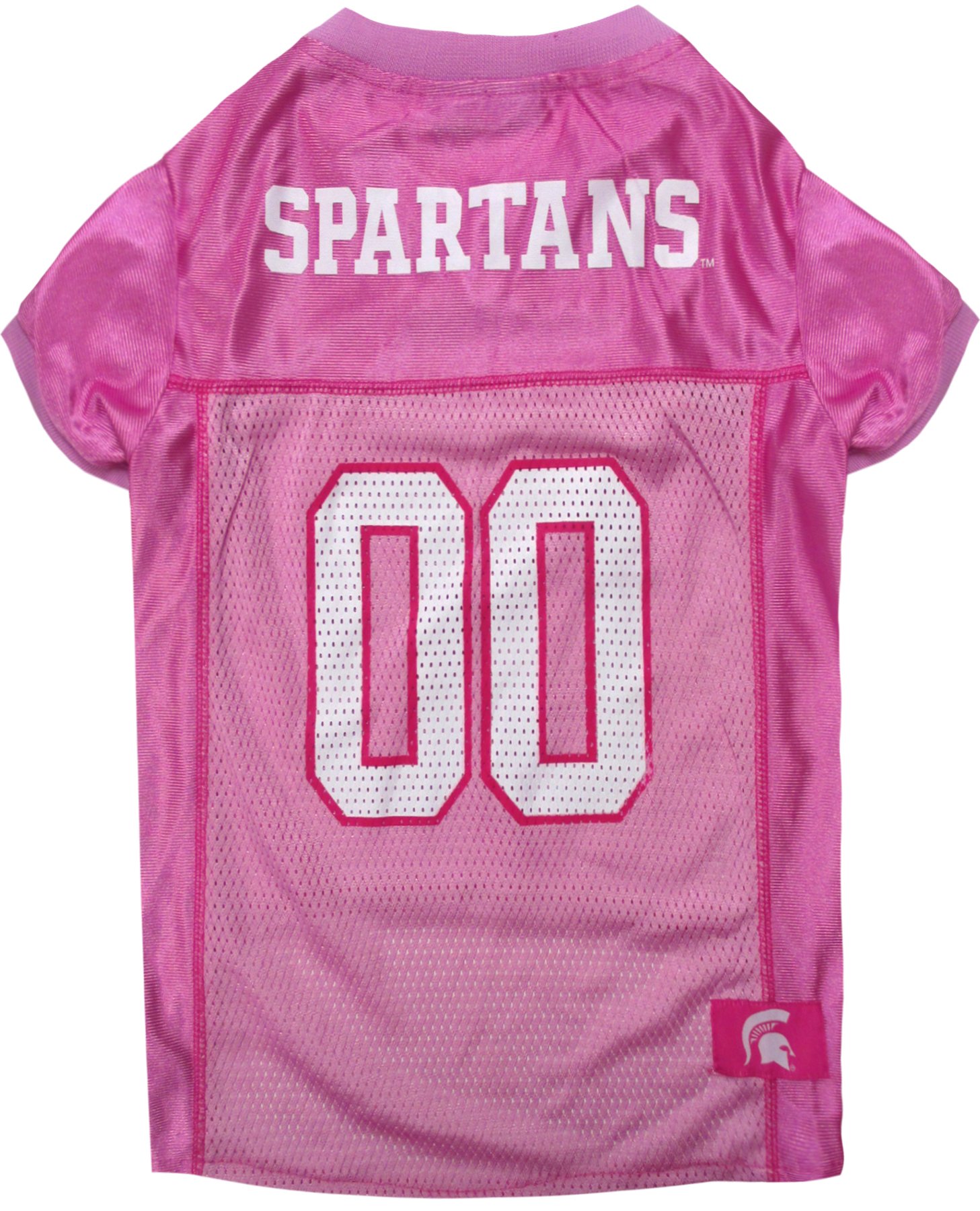 NCAA MICHIGAN STATE SPARTANS Dog Pink Jersey, X-Small. - Pet Pink Outfit.