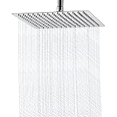 Aiscsc Rain Shower Head - 10 Inch High Pressure Shower Heads 304 Stainless Steel Ultra Thin Square Showerhead Pressure Boosting Design, Ceiling or Wall Mount