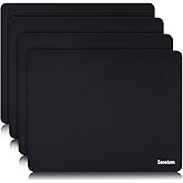 Senetem 4-Pack Mouse Pad, Smooth Gaming Mousepad, Non-Slip Black | 11x8.6 in. Ultra-smooth washable surface for wired and wireless mice; compact size fits desk, laptop, PC, gaming &amp; office