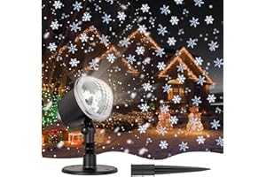 FORCHIC Christmas Projector Lights Outdoor, Weatherproof Snowflake Projector Lights Outdoor Indoor, Wider Lighting Range LED Christmas Snowfall Lights for Christmas Xmas Holiday Home Party Decoration