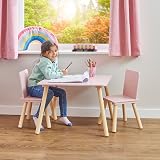 Liberty House Toys Kids Pink and Pinewood Table and 2 Chairs Set view 4