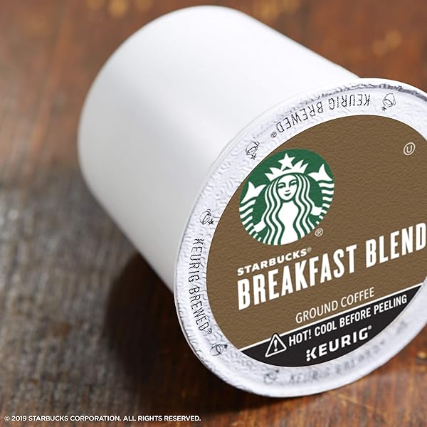 STARBUCKS MEDIUM ROAST K-CUP COFFEE PODS — BREAKFAST BLEND FOR KEURIG BREWERS — 1 BOX (10 PODS)