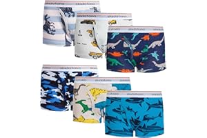 SLADATONA Boys Boxer Briefs Shorts Cotton Dinosaur Shark Baby Toddler Underwear for Kids Boy 3/6 Pack