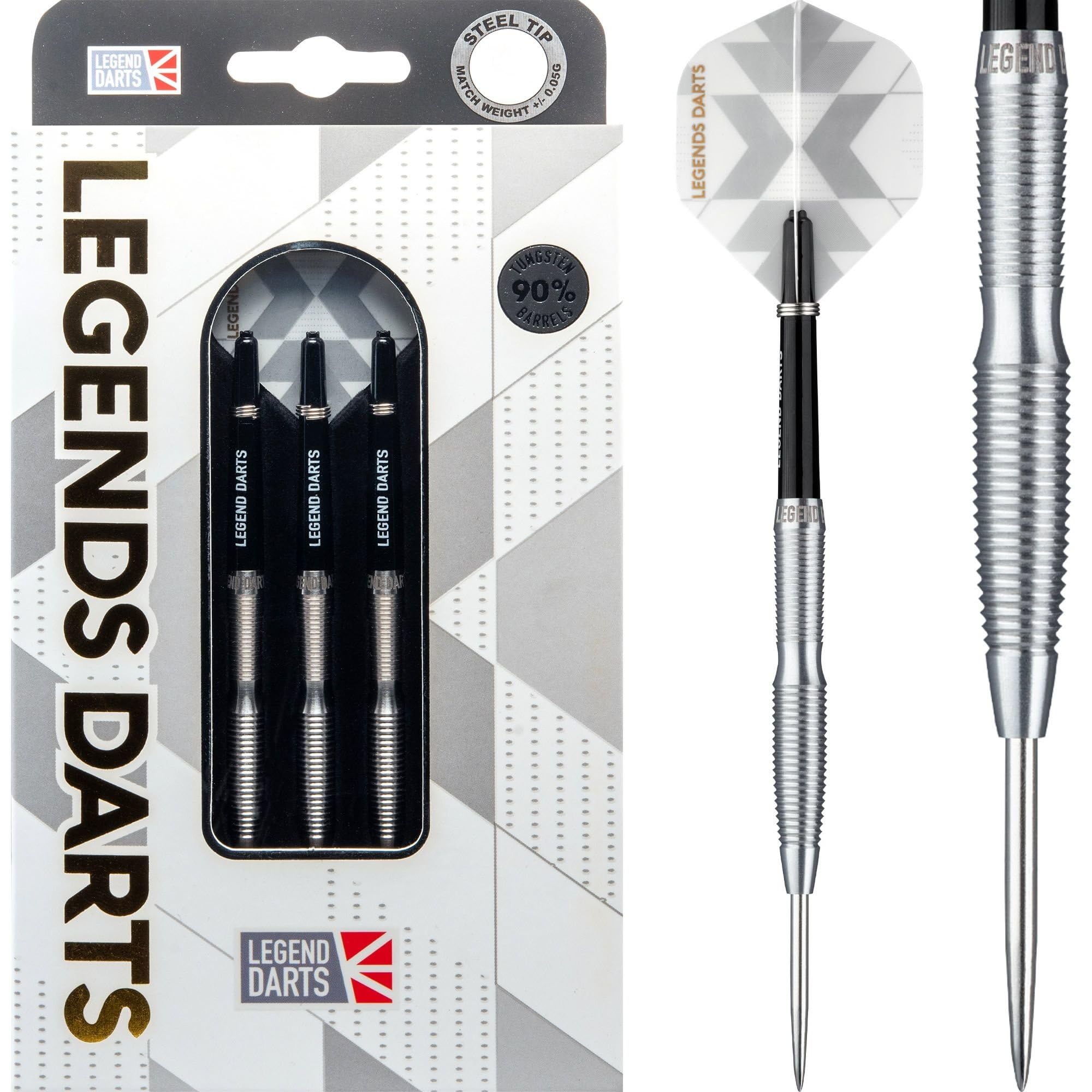 Legend Darts Pro Series 90% Tungsten Steel Tip Dart Set, V10, 22g (D2979)