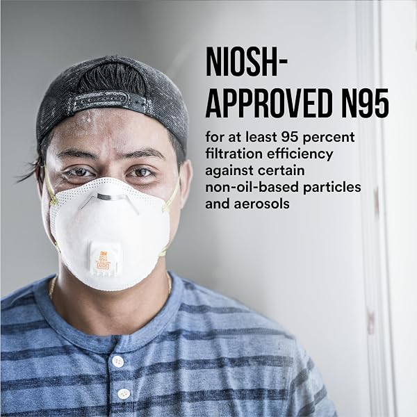 3M N95 RESPIRATOR 8511, COOL FLOW VALVE, 10 PACK, NIOSH-APPROVED, ADVANCED FILTER MEDIA FOR EASY BREATHING, COMFORTABLE FOR LONG PERIODS OF WEAR, HELPS FILTER POLLEN, MOLD SPORES & DUST (8511PB1-A-PS)
