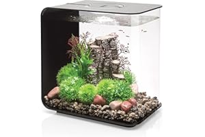 biOrb Flow 30 Acrylic 8-Gallon Aquarium with White LED Lights Modern Tank for Tabletop Display, Black