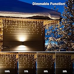 Icicle Lights Outdoor - 33 FT 384 LED Icicle