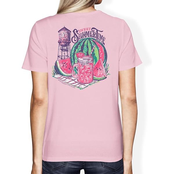 Women's Let's Tailgate Y'all T-Shirt - Sky Blue Cotton Short Sleeve Casual Tee (Screen Printed In USA)