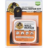 GORILLA Wall Repair Kit, Heavy Duty Spackling, 8 fl oz Tub, 4 in Patch | Includes 3 in Putty Knife, Sanding Block, Lightweight Drywall Filler, Strong Repairs for Walls and Ceilings