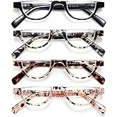 EYEURL Half Frame Reading Glasses for Women-4 Pack Blue Light Glasses Fashion Computer Readers for Women Anti UV Ray Eyeglasses with Spring Hinges,1.5