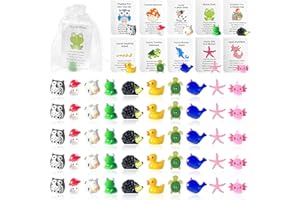 GKOPLUS 100 Set Employee Appreciation Gifts Bulk for Coworkers Staff Thank You Gifts - Funny Resin Animal Favors Ducks Owls Turtles Stars Whales with Inspirational Note Cards Office Pocket Pun Favors