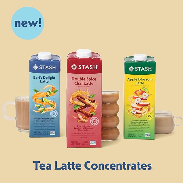 STASH EARL’S DELIGHT LATTE – DAIRY FREE PLANT BASED BLACK TEA CONCENTRATE – CAFFEINATED – 32 FL OZ, 5 SERVINGS