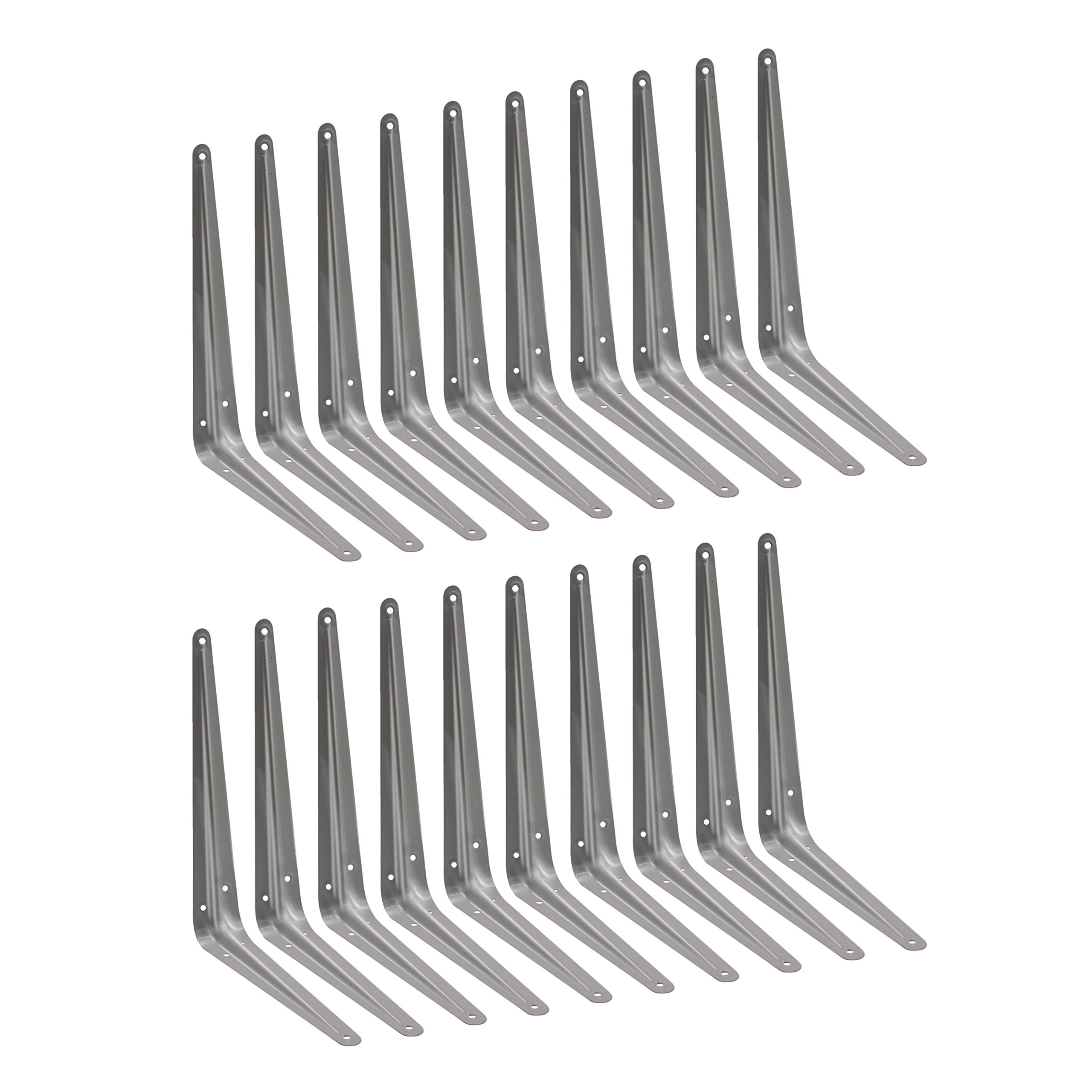 EAI 250x200mm / 10x8" Original London Pattern Shelf Bracket | Silver/Grey | Pack of 20