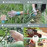 MQFORU Garden Tools Set 16 Pcs with Tote Green Flowers Ergonomic Handles view 6