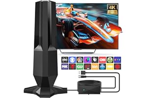BSTVMOV TV Antenna for Local Channels,Digital Antenna for Smart TV with 1900+ Miles Long Range,Antennas Indoor with Amplifier and Signal Booster, Portable HD Antenna Support 8K 4K 1080p TVs-30ft Coax Cable