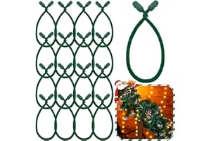 Zhengmy 16 Pcs 25 Inches Christmas Velvet Garland Ties Christmas Decorative Twist Ties for Banister Reusable and Flexible Twist for Xmas Home Decorations Holiday Craft Wrapping(Green)