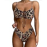 SUUKSESS Women High Waisted String Bikini Sets Sexy Two Piece Cutout Swimsuits