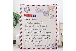 HitToys Gifts for Mom from Daughter Son Mom Blanket I Love You, Cozy Flannel Throw Blanket Mom Gifts Birthday Present 60" x 50"