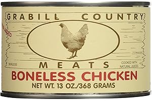 Grocers Supply Grabill Canned Boneless Chicken Chunks, 13 oz, Case of 12