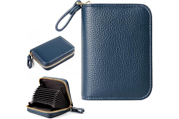 EcoVision Credit Card Holder RFID Card Case Wallet, Small Accordion Zipper Card Case Holder, Card Organizer Case for Women Me