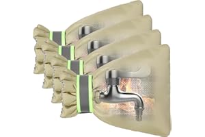 Outdoor Faucet Covers for Winter Freeze Protection, Kanosan 8.3" H X 6.7" W Thickened Reflective Outside Spigots Covers Hose Bib Insulated Sock for Winter Cold Weather, 4 Pack Kahaki