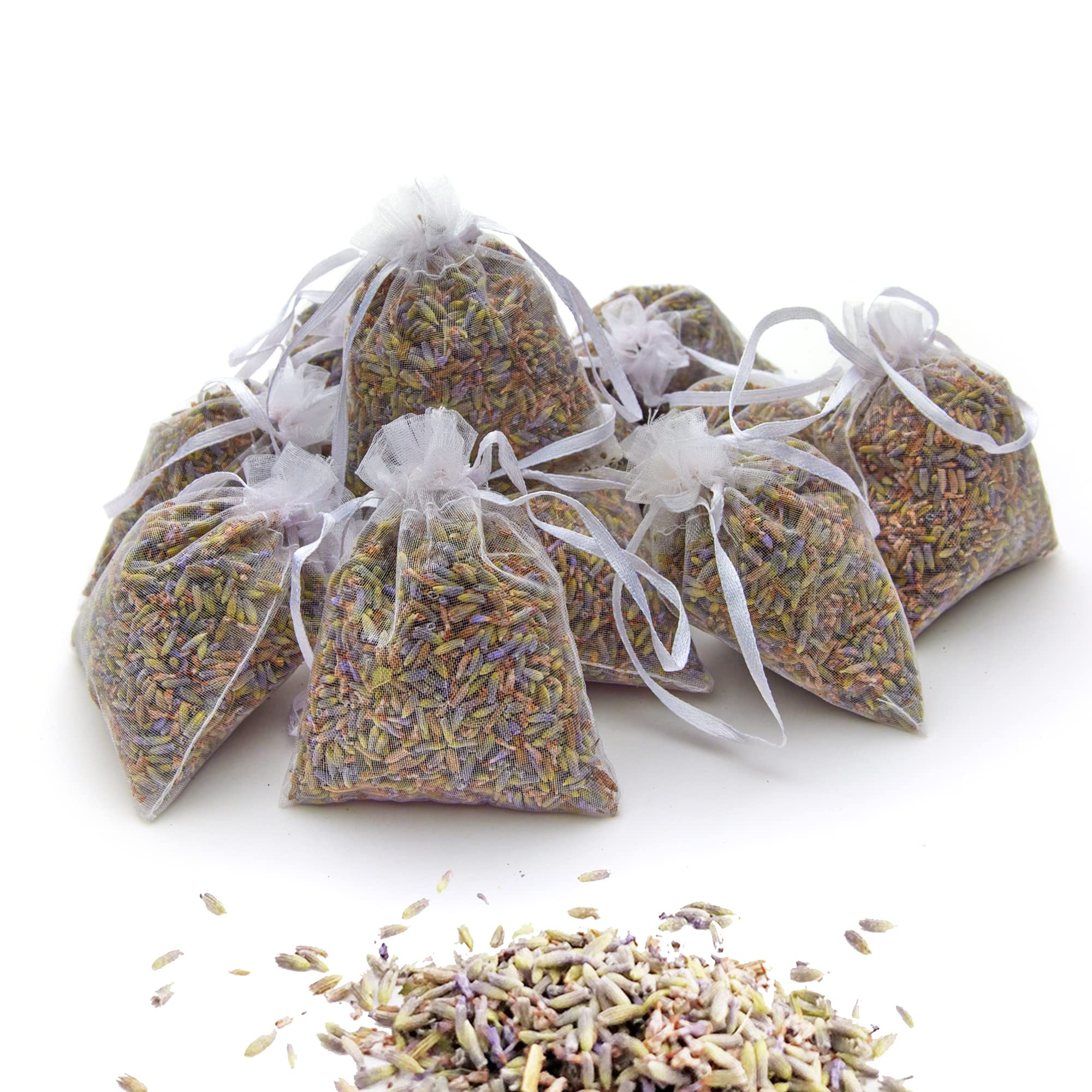 OLILLY 2025 HARVEST - Sachets of Lavender from Provence – 0,26 lb (White, 12 Sachets)