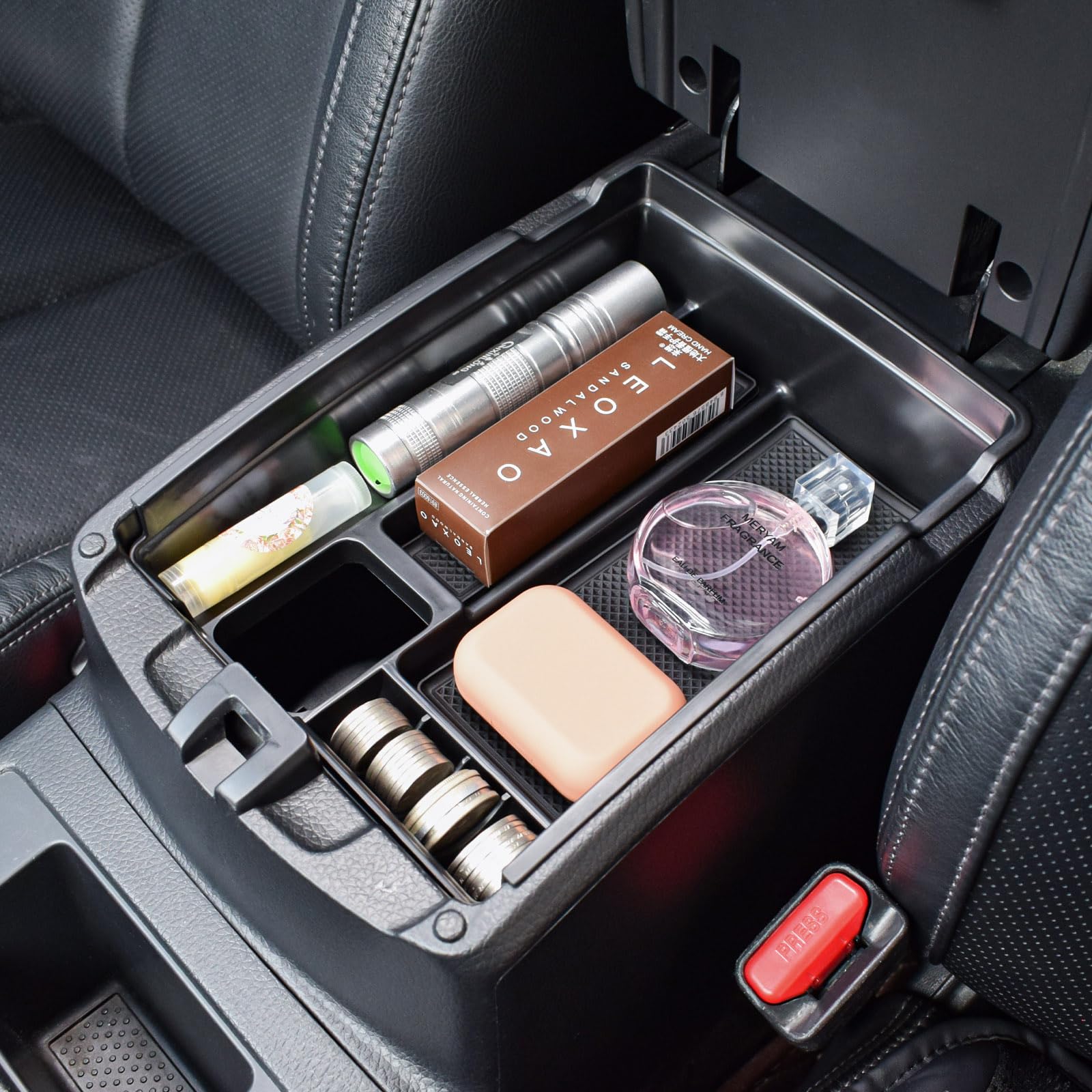 Photo 1 of TACORBO Center Console Tray Compatible with Nissan Rogue 2014-2020 and Rogue Sport 2017-2022 Accessories, Armrest Secondary Storage Box, Interior ABS Insert Tray, Black
