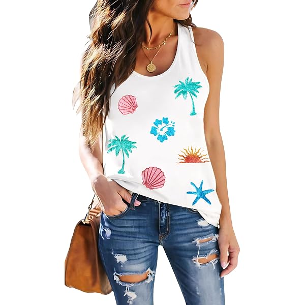 Women's Forever Chasing Sunsets Tank Top - Racerback Beach Graphic Tee, Sleeveless Summer Shirt