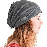 CHARM Mens Slouch Beanie Hat - Womens Organic Cotton Hipster Chemo Slouchy Cap