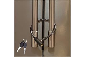 Urban August Child-Proof Refrigerator Lock for Kids & Adults - Lock for French Door Fridge and Cabinet (Regular, Black - 1 Pack)