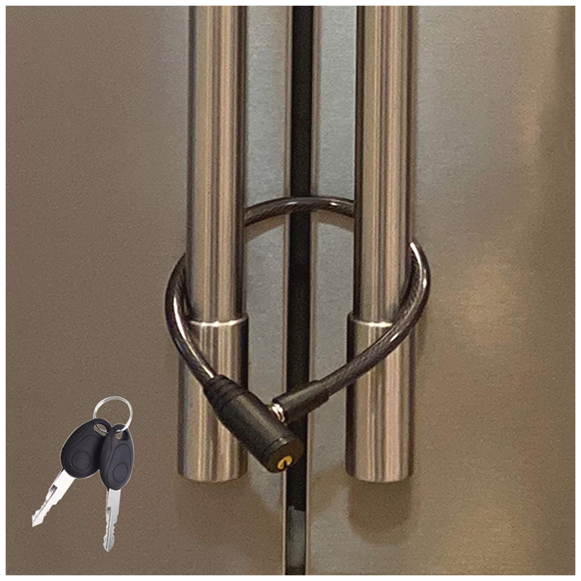 Urban August Fridge Lock: Multi-Functional Cable Keyed Lock, for French-Door Refrigerators and Cabinets (One Pack)