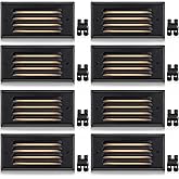 SUNVIE Low Voltage Step Lights 5W LED Step Lights Outdoor 3000k Low Voltage Deck Light with Horizontal Louver Faceplate Deck 