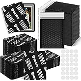 Ding Defend Card Shipping Protector Envelope Bubble Mailer Kit with 110 Card Shipping Protectors (3.5x4.5 Inches), 55 Bubbles Mailers, 250 Tape Seals for Collectible Cards - Black