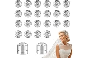 CUTEABC Veil Weights Wedding Magnetic Rhinestone,24 Pieces Wedding Magnetic Diamonds for Wind Bridal Wedding Veil Weights Wedding,Veil Weights Wedding Magnetic Diamonds for Wedding Dress Veil Accessories